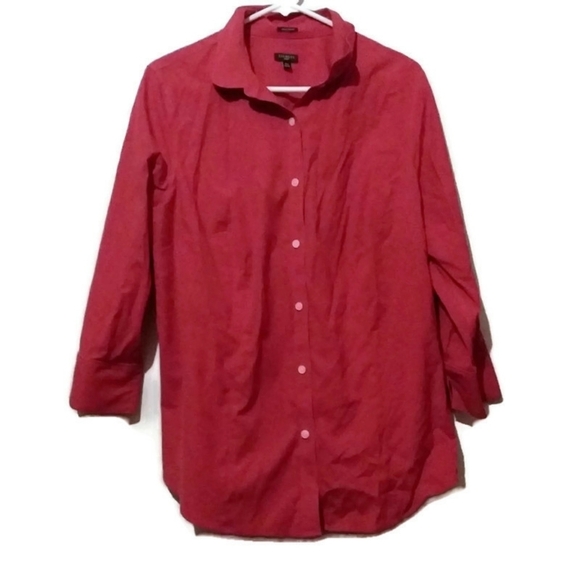 Talbots Button Down Long Sleeve Top Orange 16W - Picture 1 of 1